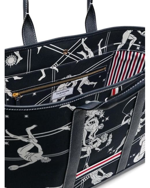Thom Browne Black Medium Tool Tote Bag