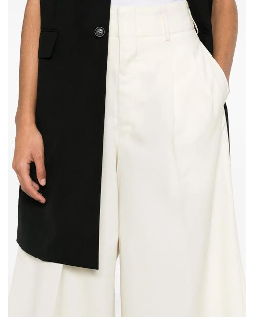Comme des Garçons White Wool Trousers