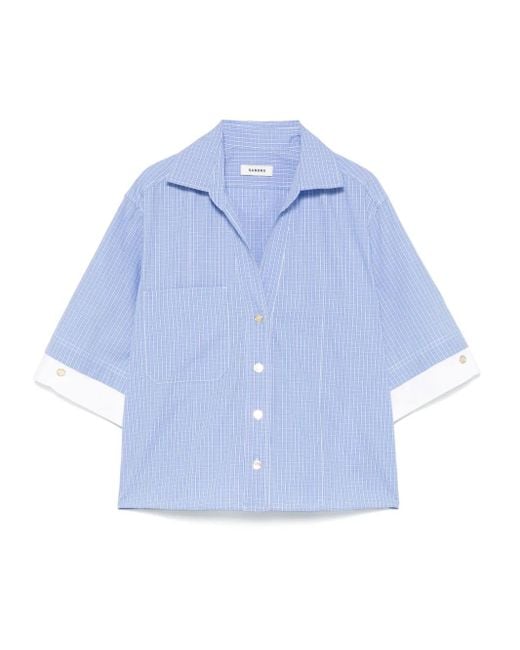 Sandro チェック シャツ Blue