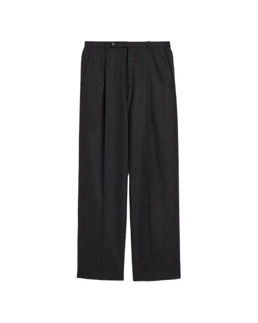 Jil Sander Black Lightweight Wool Flannel Trousers for men