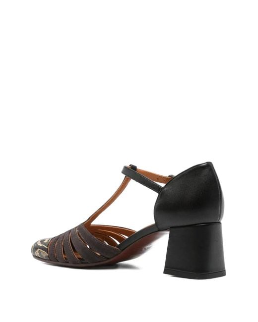 Chie Mihara Brown 60mm T-bar Block-heel Pumps