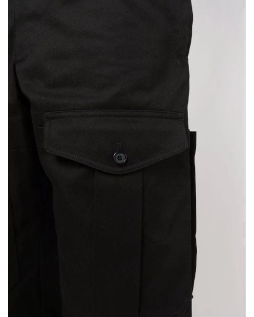 McQueen Black Flap-Pocket Cotton Trousers for men
