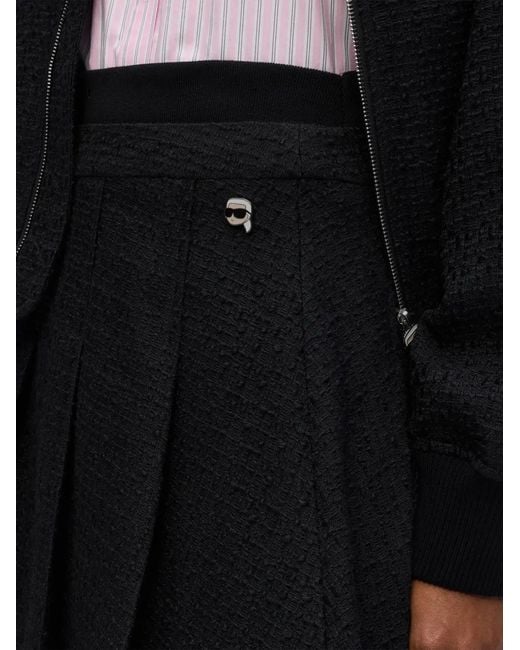Karl Lagerfeld Black Pleated Mini Skirt