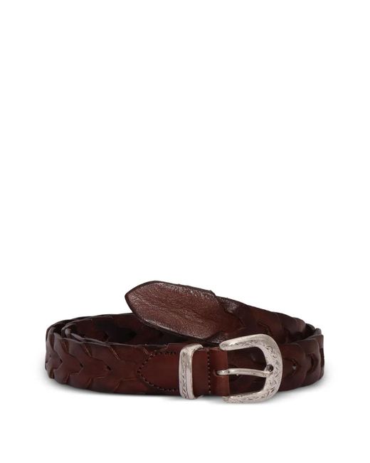 Alberto Luti Brown Braided Leather Belt for men