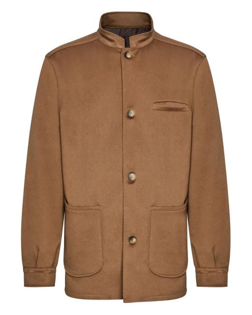 Franzese Collection Brown Button Collar Jacket for men