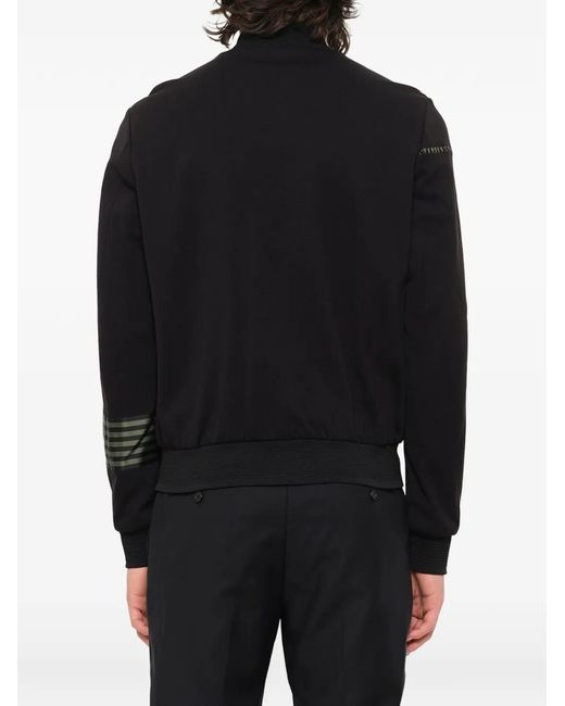 Wooyoungmi Black Striped Panelled Track Jacket for men