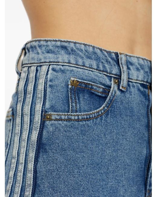 Adidas Blue Side-Stripe Denim Shorts