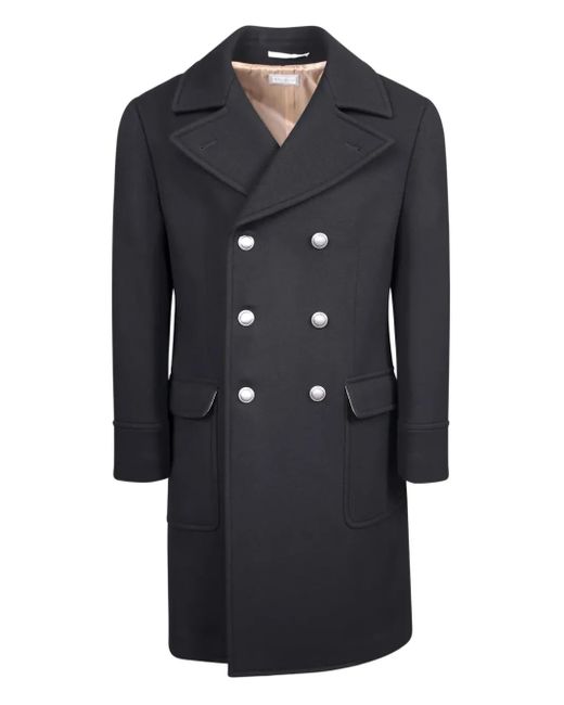 Brunello Cucinelli Black Double-Breasted Coat for men