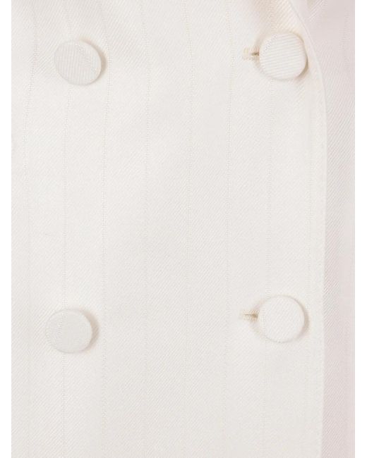 Tom Ford White Double-Breasted Pinstripe Blazer