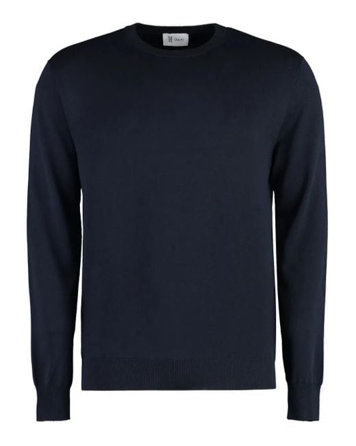 THE (Alphabet) Blue Ribbed-Knit Sweater for men