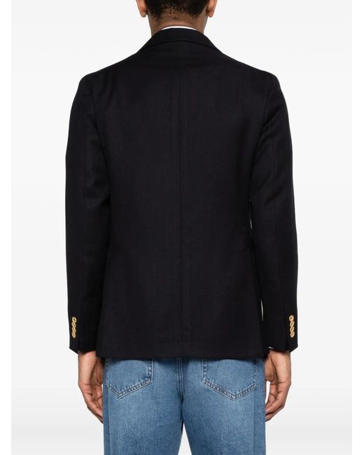 Tagliatore Black Double-Breasted Pocket Blazer for men
