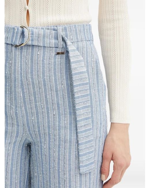 Fracomina Blue Gestreifte Hose Mit Gürtel