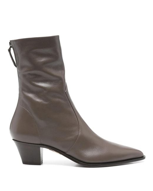 Aquazzura Brown 60Mm Brunswick Pointed-Toe Boots