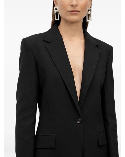 HUGO Black Single-Breasted Notched-Lapel Blazer