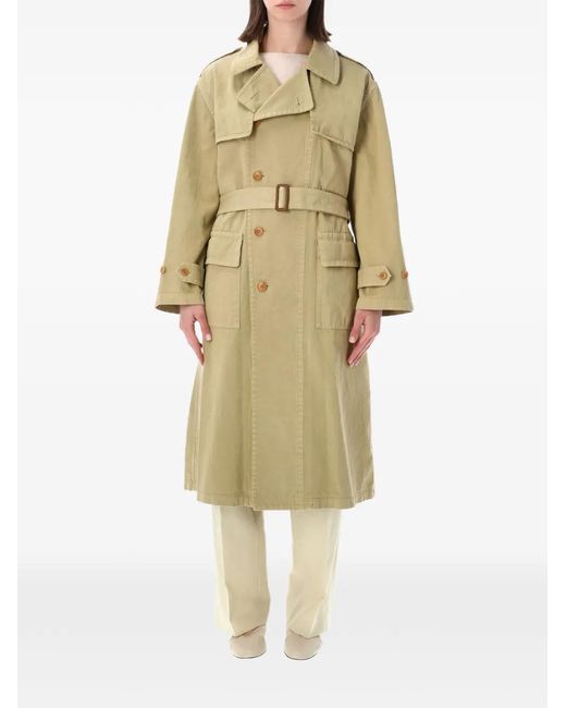 Auralee Natural Belted Trench Coat