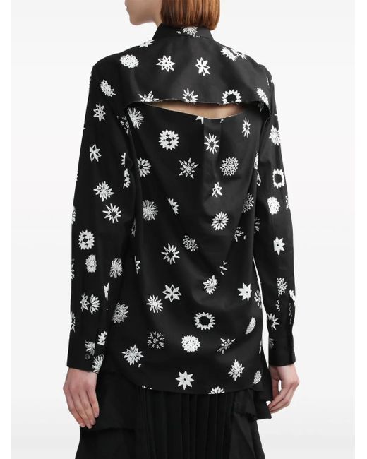 COMME DES GARÇON BLACK Black Graphic-Print Cotton Shirt