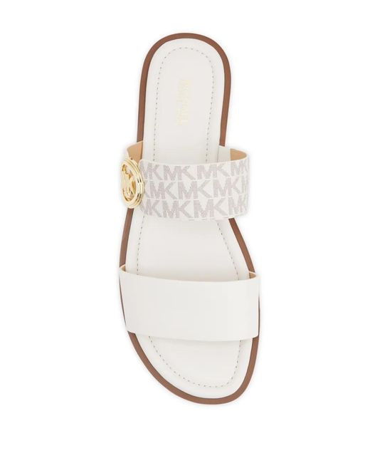Michael Kors White Vera Leather Sandals