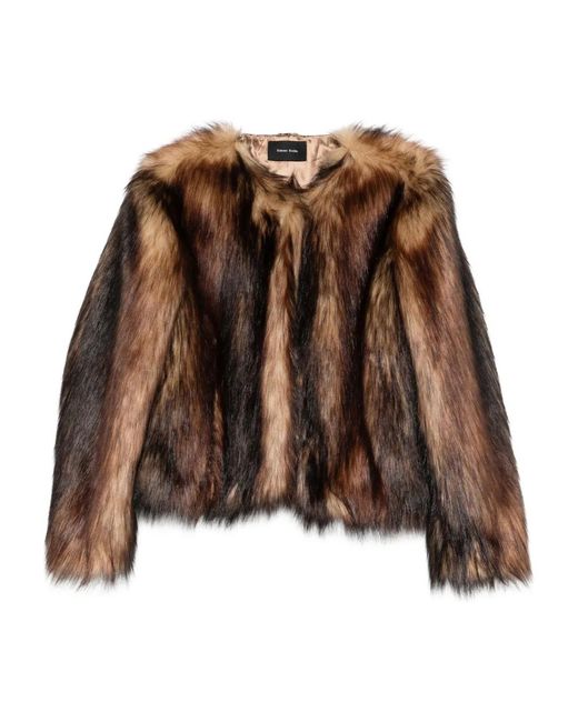 Simone Rocha Brown Faux-Fur Jacket