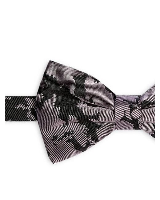 Dries Van Noten White Patterned Silk Bow Tie for men