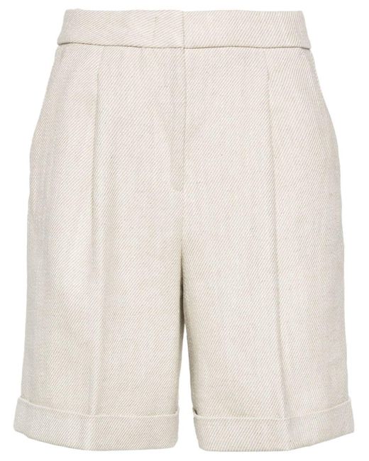 Pantalones cortos de vestir con pinzas Peserico de color Natural