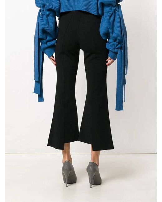 Stella McCartney Black Cropped Asymmetric Trousers