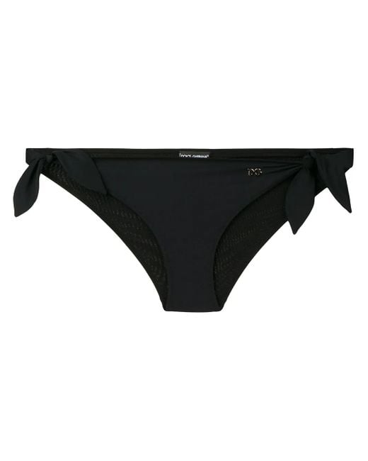 Dolce & Gabbana Black Side-Tie Bikini Bottoms