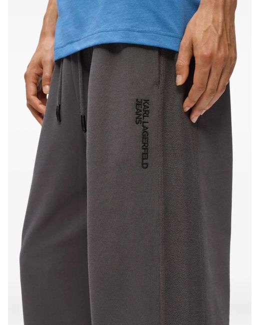 Karl Lagerfeld Gray Drawstring Track Pants for men