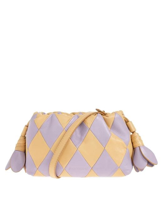 Zimmermann Purple Small Cloud 91 Diamond-Patchwork Leather Clutch Bag