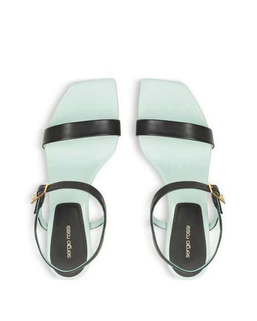 Sergio Rossi White Bitt Strap Sandals