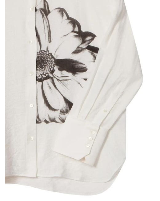 Paul Smith White Daisy Placement Print Shirt