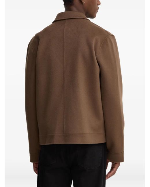 Nanushka Brown Flap-Pocket Wool Jacket for men
