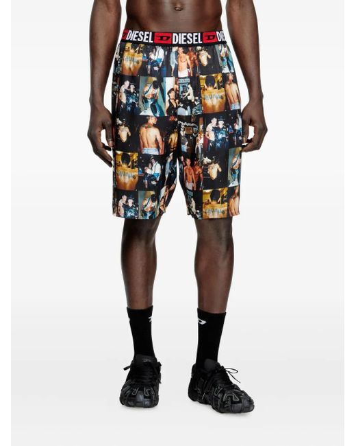 Bermudas con motivo gráfico de x Tom of Finland Foundation DIESEL de color Black