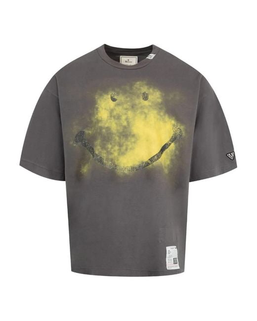 Maison Mihara Yasuhiro Gray Smiley Face-Print T-Shirt for men