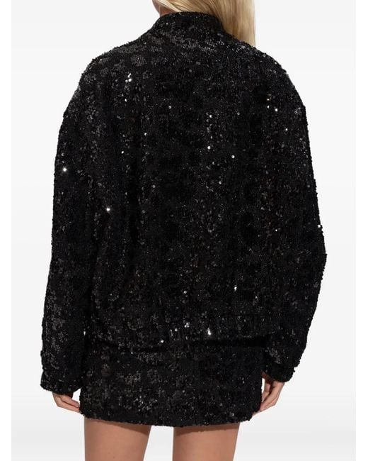 IRO Black Sequin Bomber Jacket