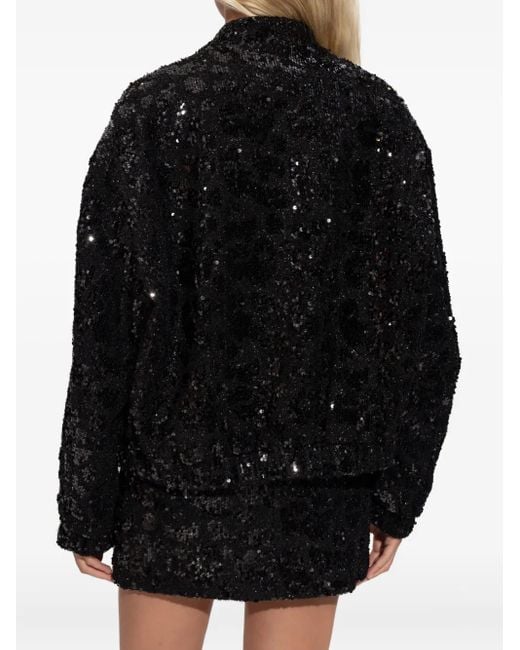 IRO Black Sequin Bomber Jacket