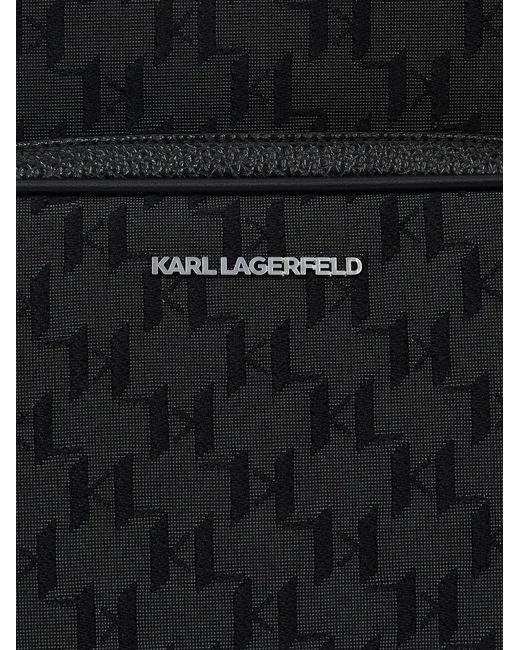 Karl Lagerfeld Black K/Monogram Jacquard Backpack for men