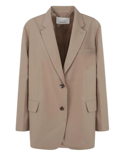 Frankie Shop Brown Bea Button Blazer