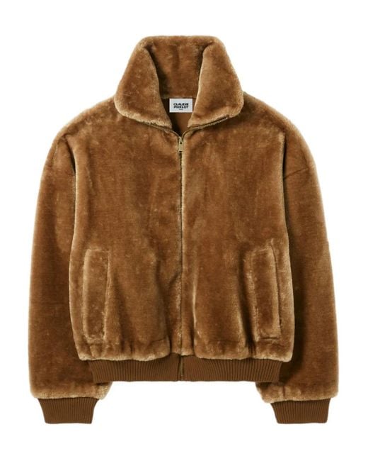 Claudie Pierlot Brown Jacke Aus Faux Fur