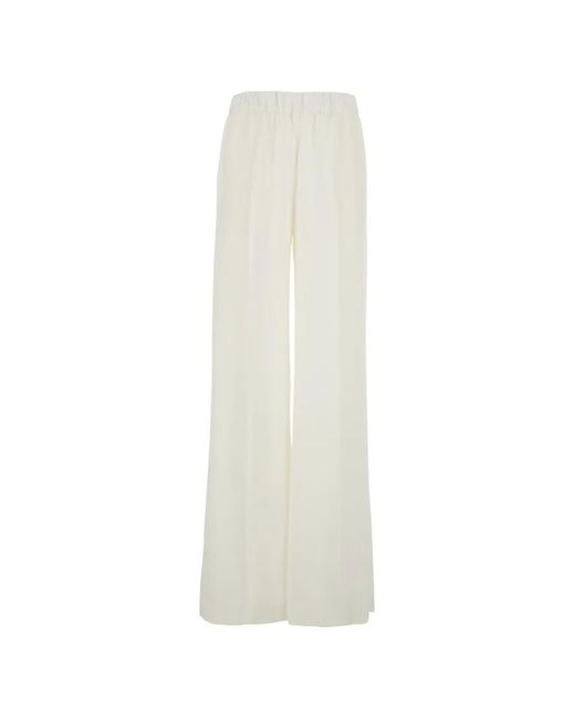P.A.R.O.S.H. White Elasticated Palazzo Pants