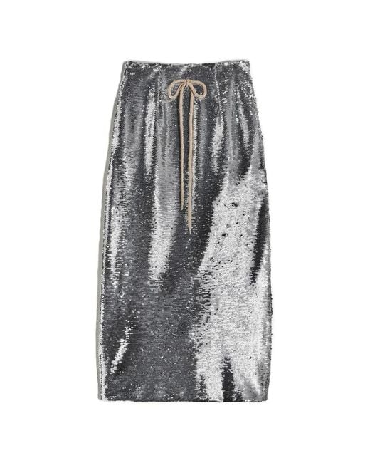 Simone Rocha Gray Sequin Skirt