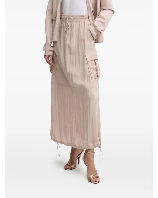 Liu Jo Women's Natural Drawstring-Waist Cargo Skirt