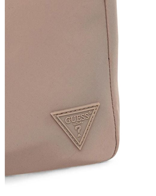 Borsa Messenger Con Zip E Logo di Guess in White da Uomo