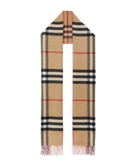 Burberry Pink Reversible Check Cashmere Scarf