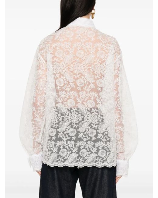 Camisa con cordones Ermanno Scervino de color White