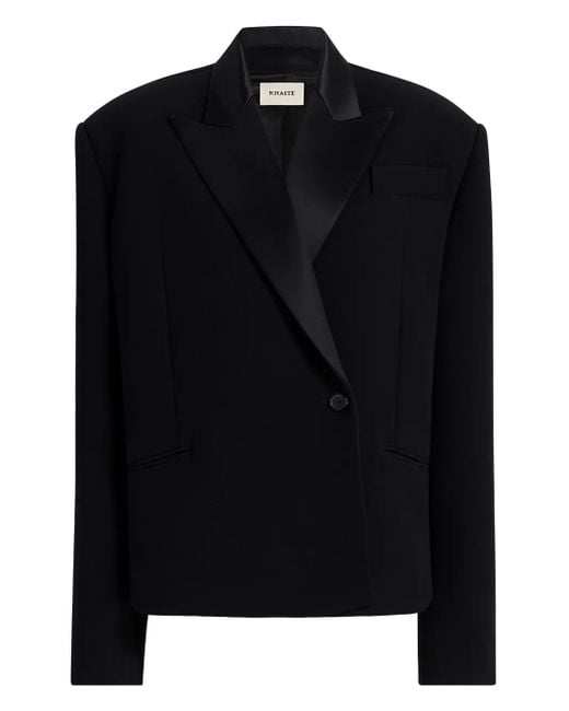 Khaite Notched Lapel Single-button Jacket Black