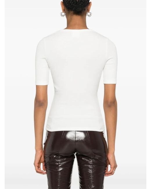 Courreges White Holistic Snaps 90'S Ribbed T-Shirt