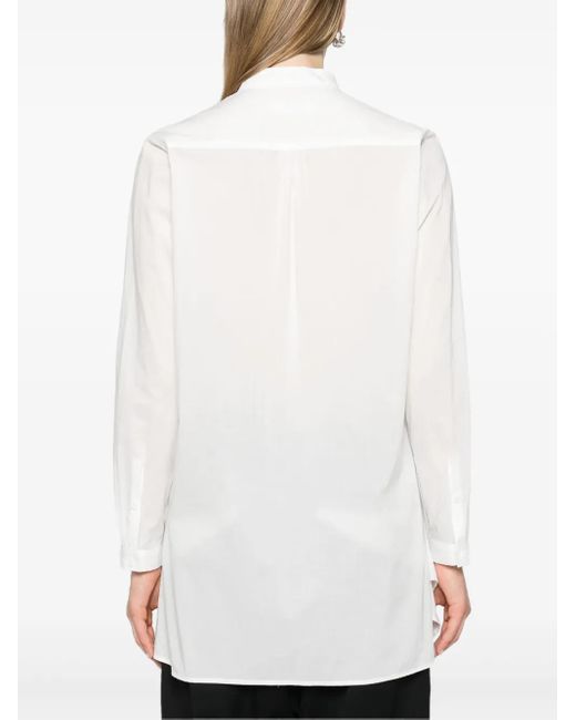 Y's Yohji Yamamoto White Panel-Appliqué Cotton Shirt