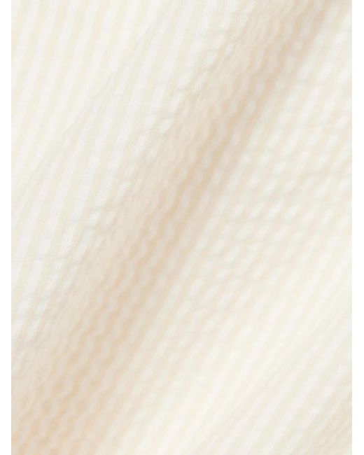 Lacoste White Striped Drawstring Shorts for men