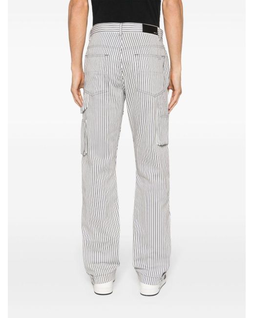 Amiri Gray White Striped Cotton Trousers - Men's - Cotton for men