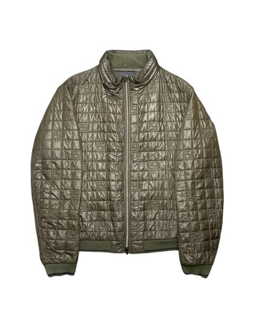 Fendi Green Bomberthin Techno Grigio Quilted Bomber Jacket for men